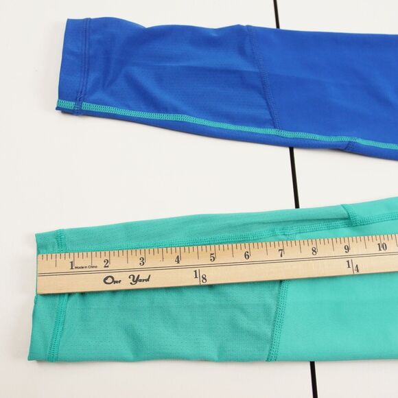 Nike Pro Dri Fit Teal Blue Green Contrast Older Kids Girls Leggings Sz S - Picture 3 of 9